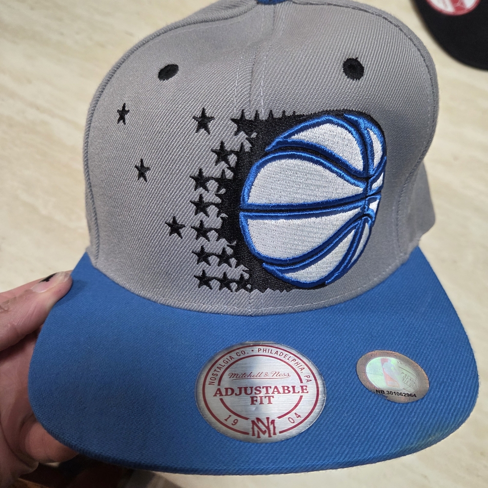 MAGIC Mitchell & Ness Black and Gray Cap with NBA Logo